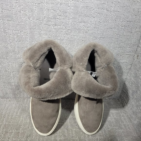 UGG Aika Women's Size 8 US Gray Suede Sheepskin Wool Ankle Boots 1104069 - Picture 3 of 12